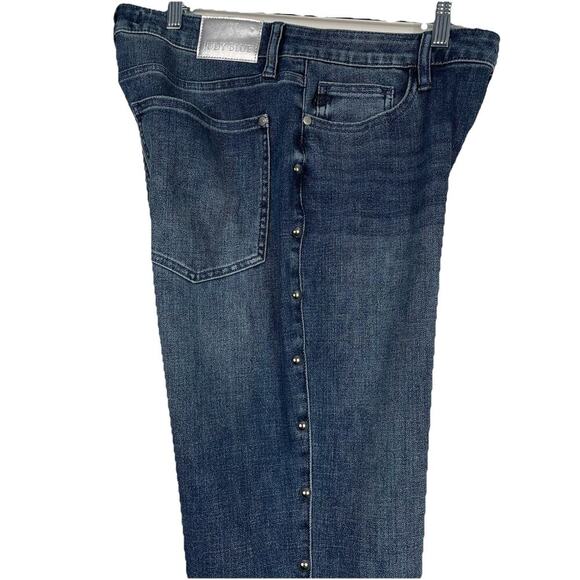 Judy Blue Tell Me About It Straight Fit Jeans Size 11/30 Blue Studded Stretch - Picture 4 of 16